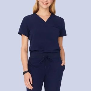 Mandala one pocket scrub top in navy!